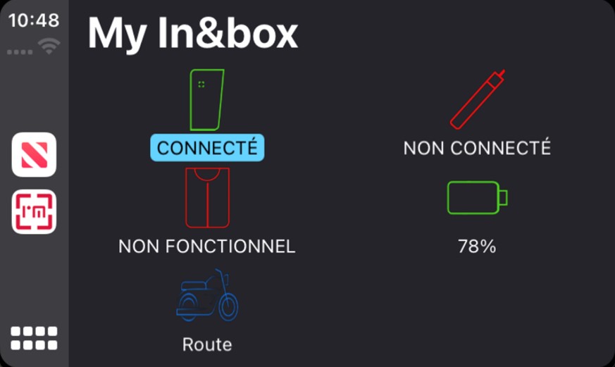 Utiliser l'application My In&box sur Apple CarPlay et Android Auto